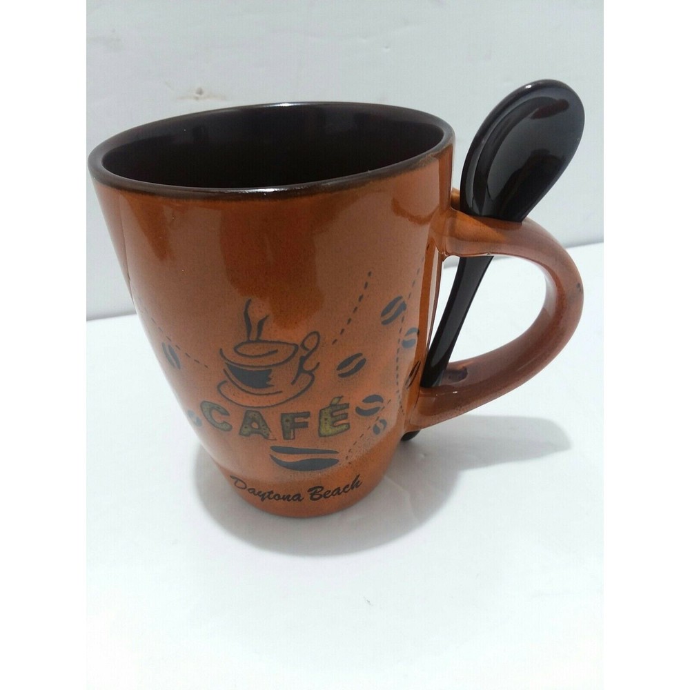Daytona Beach Vibe Coffee Mug With Spoon Destination Cup 12 Ounces spoon mug